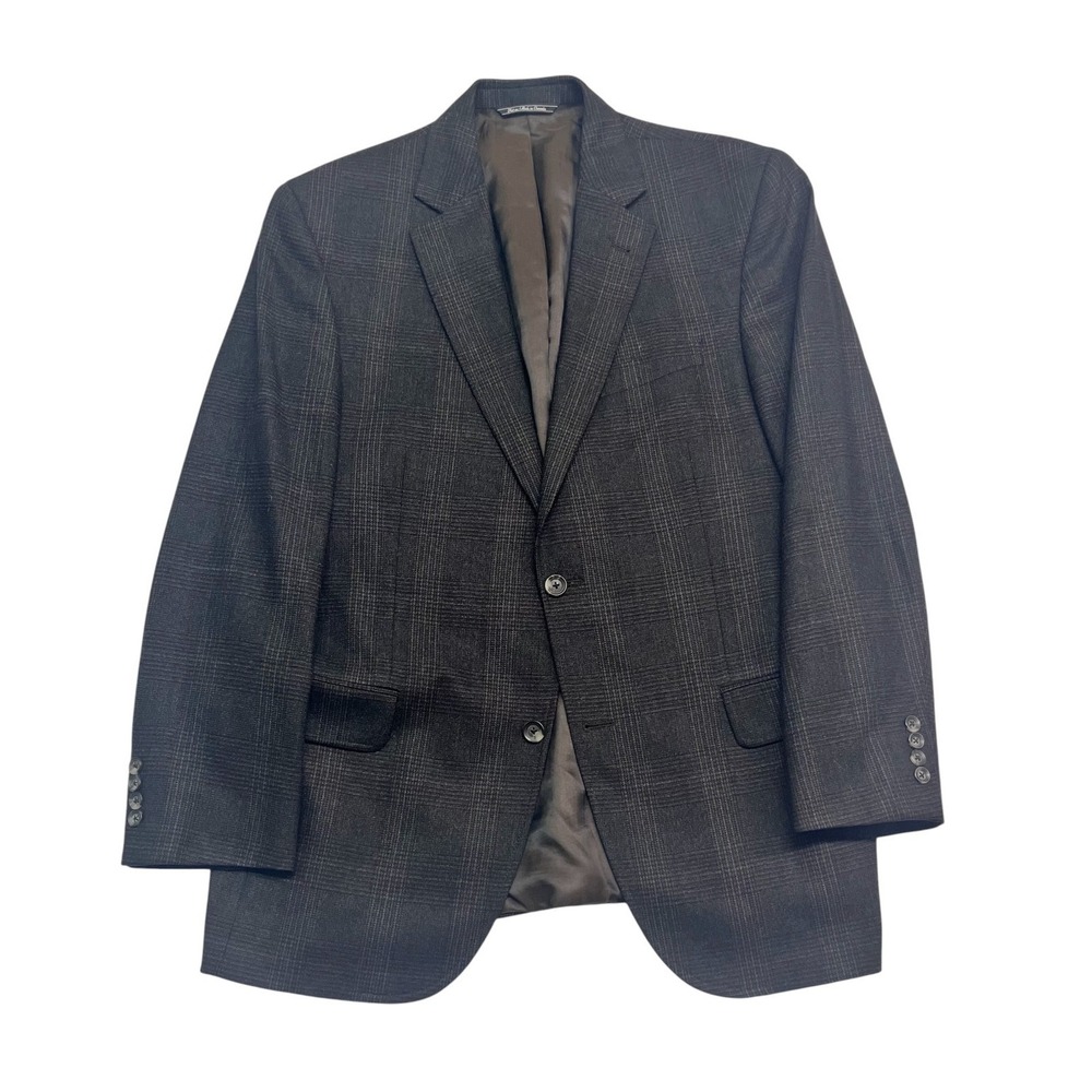 Savile Row 40R 41R Brown Plaid Soft Tweed Blazer Jacket Sport Coat Wool Malibu